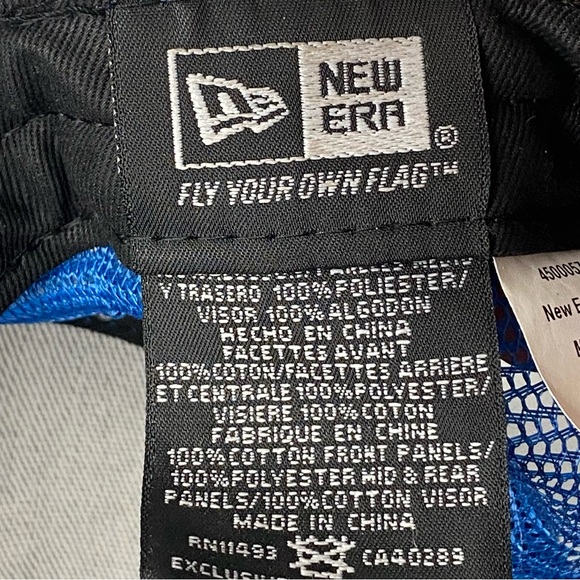 Quiksilver New Era Blue & Red Embroidered Spell Out Snap Back Trucker Hat Cap OS - Picture 7 of 8